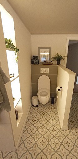 Wand WC mit Schamwand